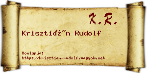 Krisztián Rudolf névjegykártya