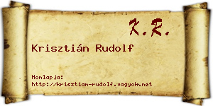 Krisztián Rudolf névjegykártya